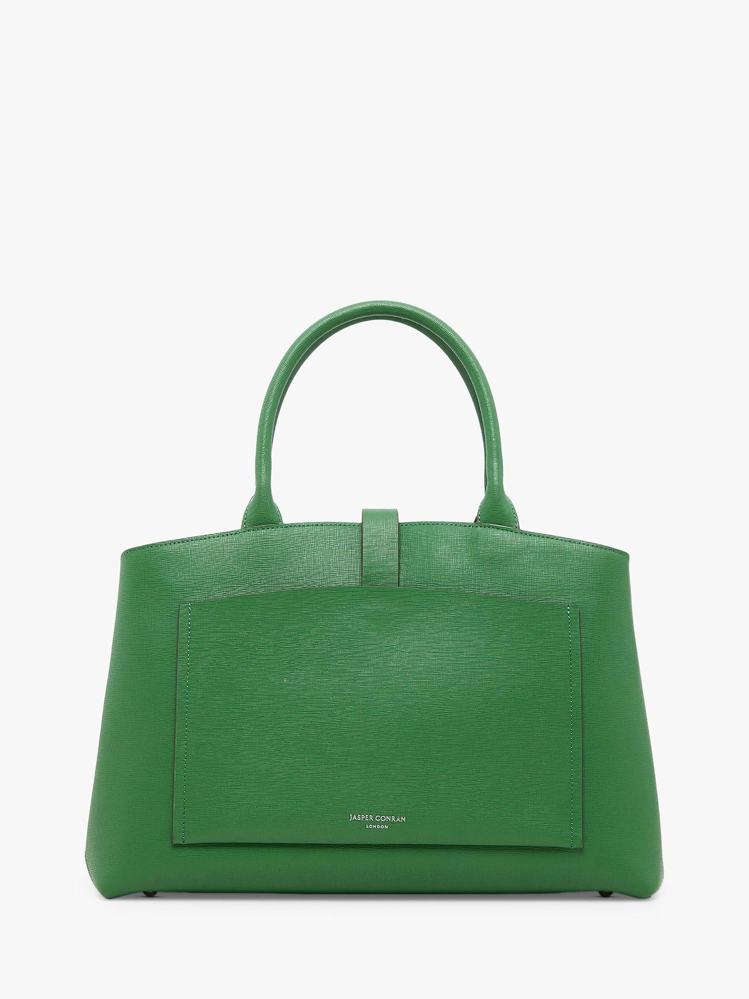 Product image 3 of 5, which shows Jasper Conran London Bee Leather Grab Tote Bag, Green