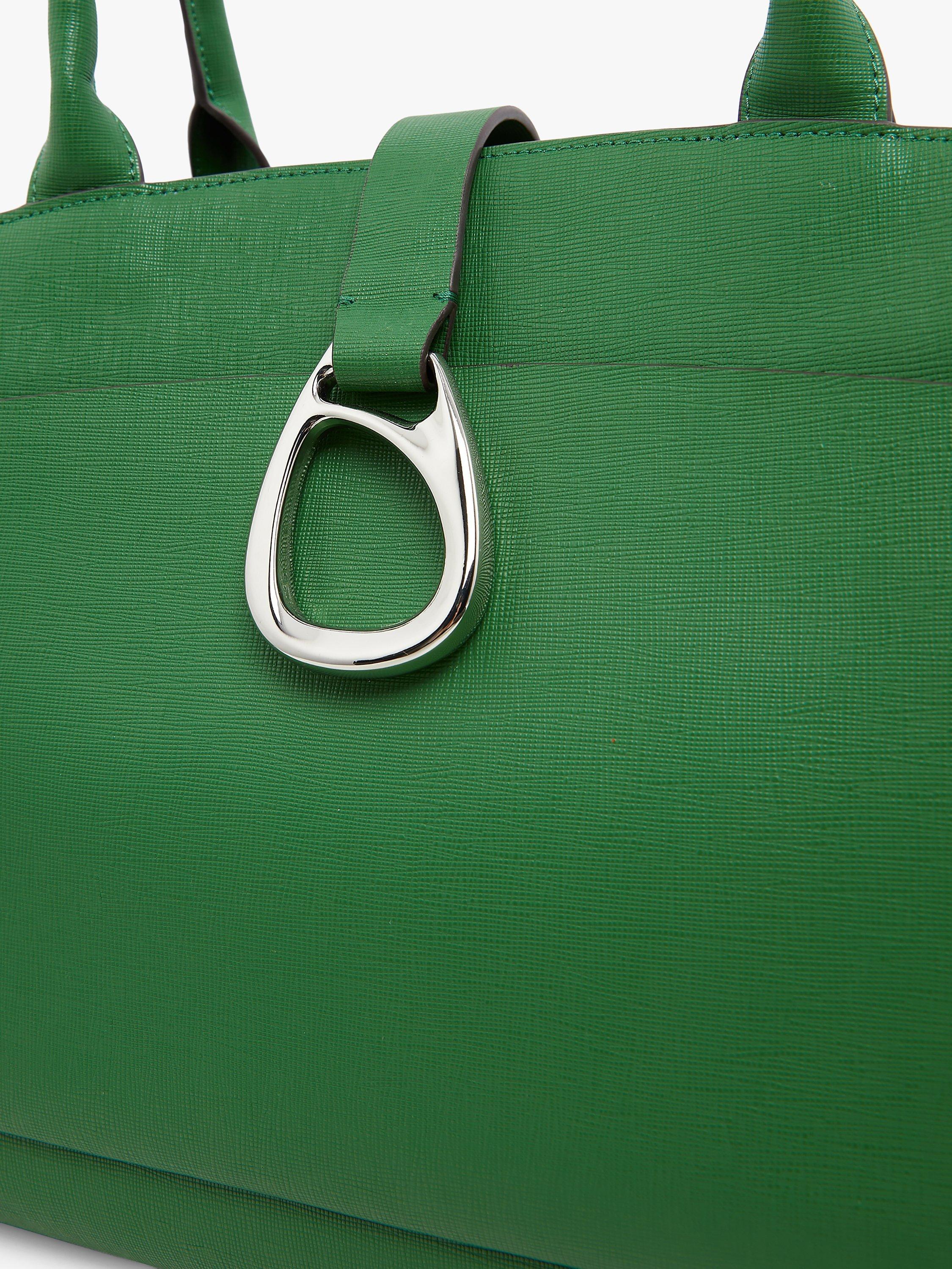 Product image 4 of 5, which shows Jasper Conran London Bee Leather Grab Tote Bag, Green