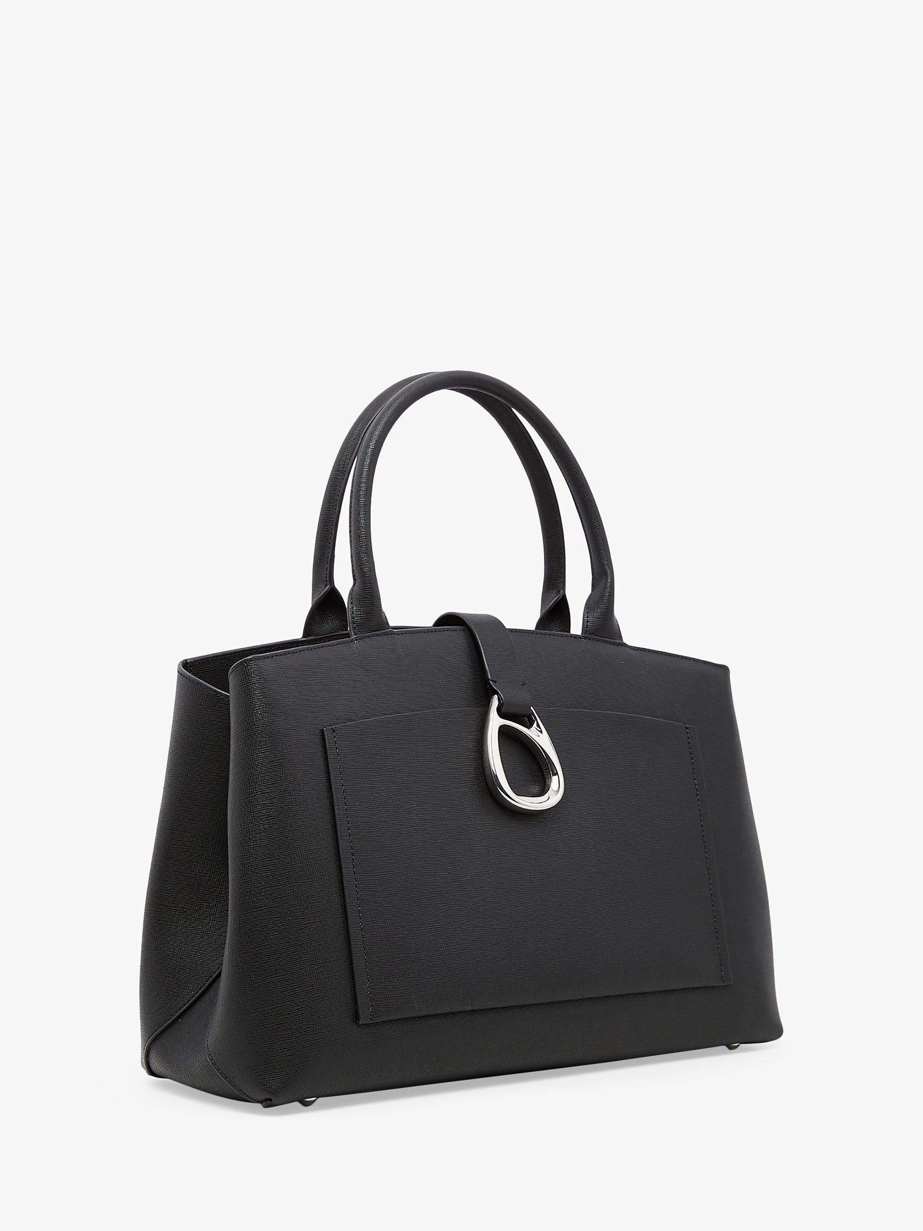 Product image 2 of 5, which shows Jasper Conran London Bee Leather Grab Tote Bag, Black
