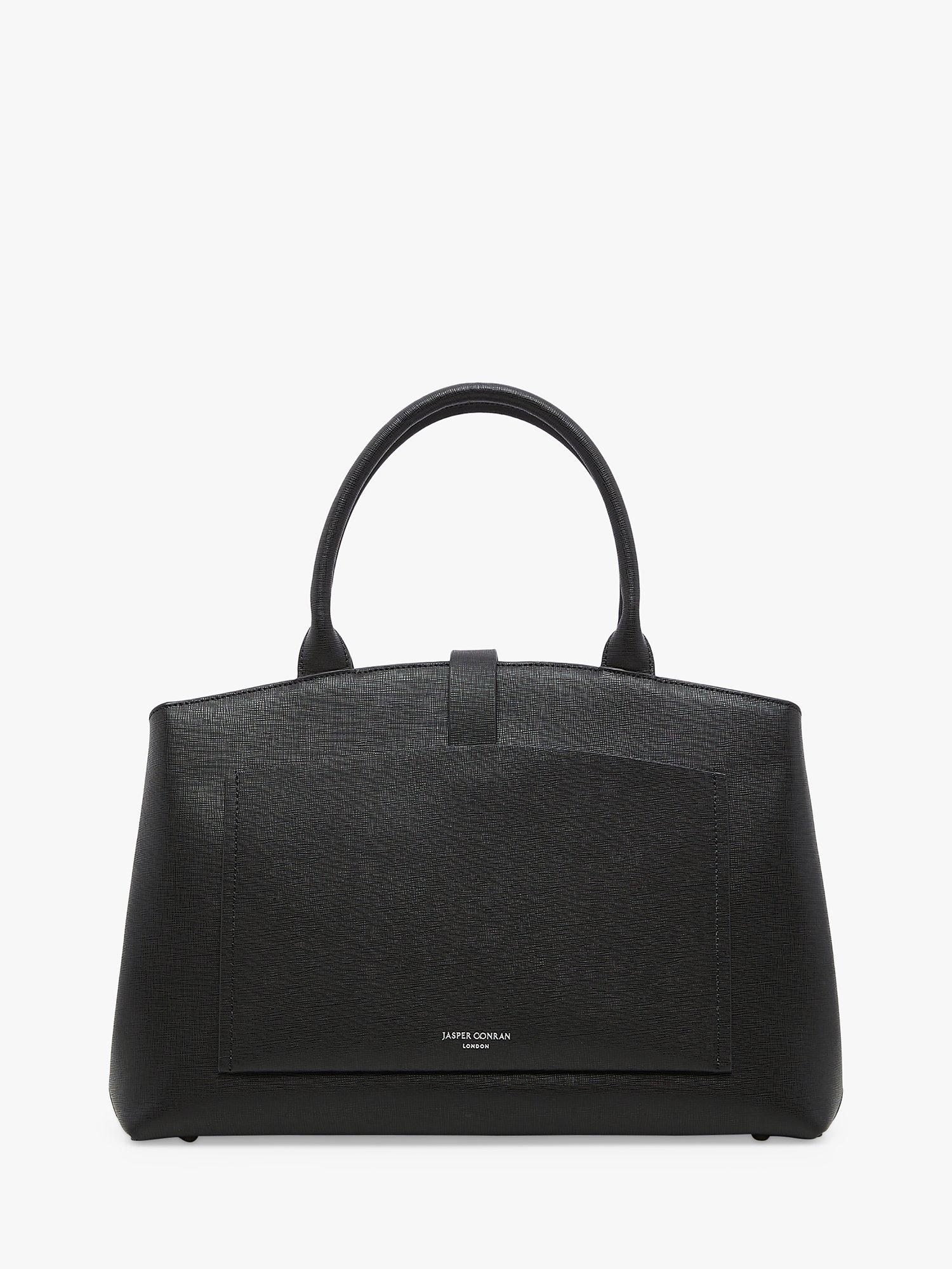 Product image 3 of 5, which shows Jasper Conran London Bee Leather Grab Tote Bag, Black