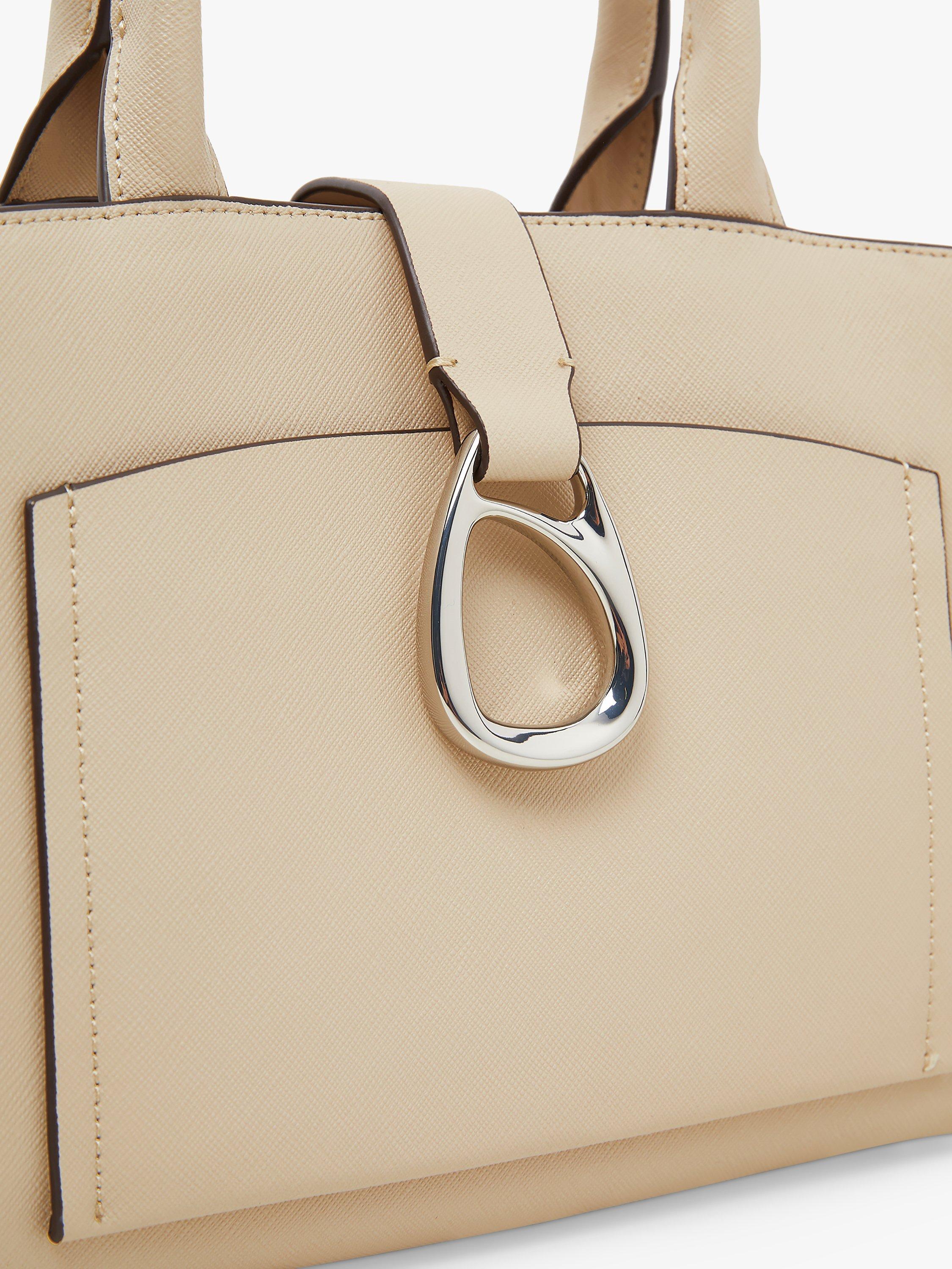 Product image 5 of 6, which shows Jasper Conran London Bee Mini Leather Tote Grab Bag, Cream