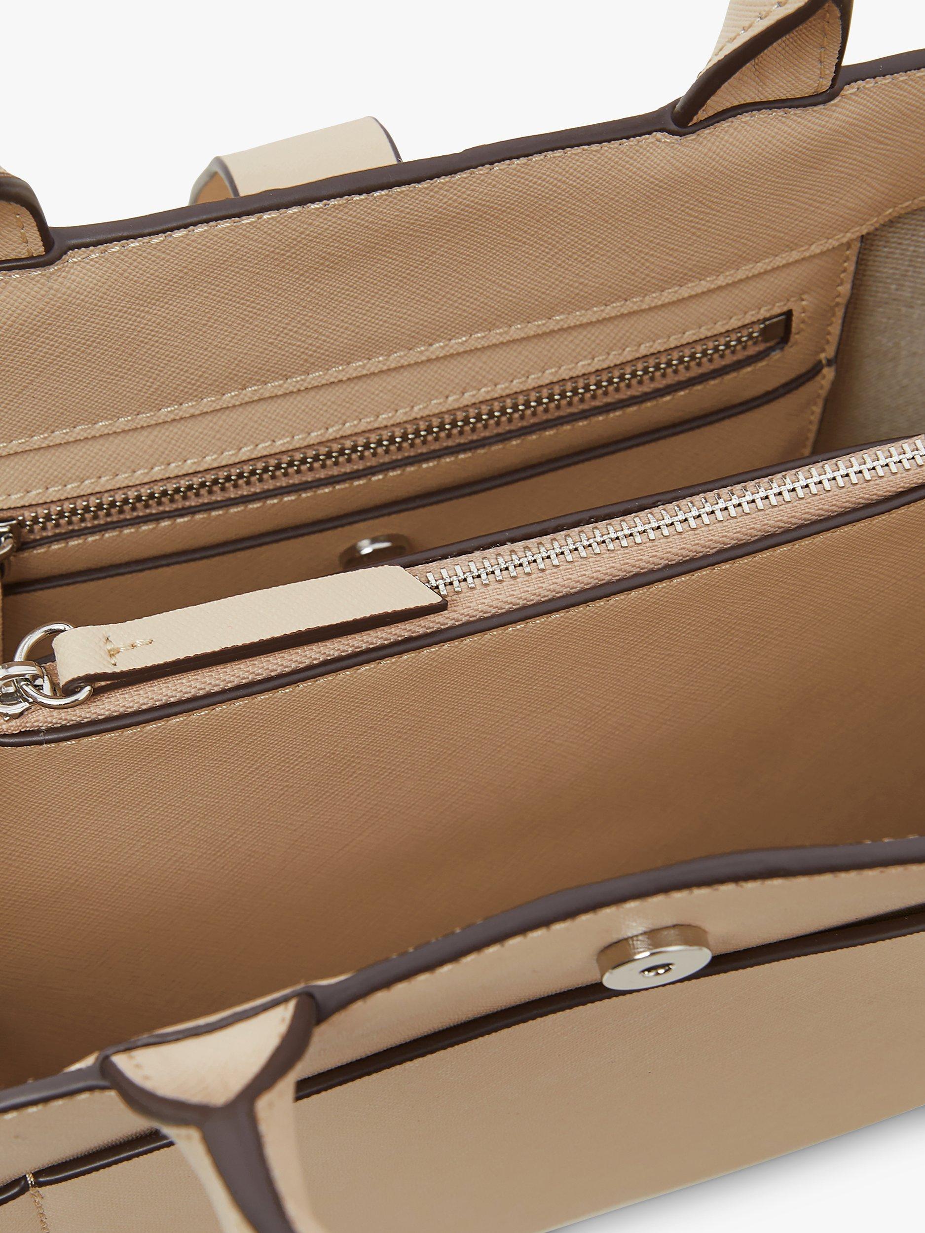Product image 6 of 6, which shows Jasper Conran London Bee Mini Leather Tote Grab Bag, Cream