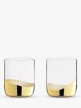 Anton Studio Designs Wave Double Old Fashioned Glass Tumblers, Set of 2, 400ml, Gold