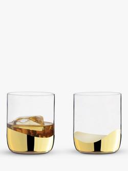 Anton Studio Designs Wave Double Old Fashioned Glass Tumblers, Set of 2, 400ml - view 2, Gold