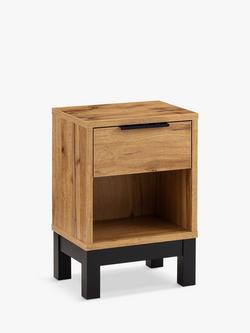 Julian Bowen Bali 1 Drawer Bedside Table, Oak, Oak