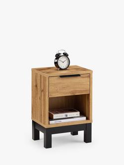 Julian Bowen Bali 1 Drawer Bedside Table, Oak - view 2, Oak