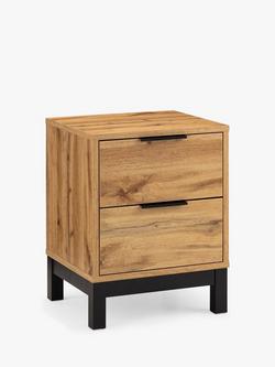 Julian Bowen Bali 2 Drawer Beside Table, Oak, Oak