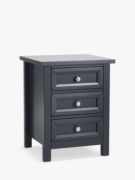 Julian Bowen Maine 3 Drawer Bedside Table, Anthracite