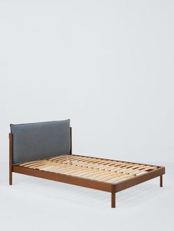 John Lewis Pillow Bed Frame, Double, Blue Denim