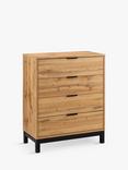 Julian Bowen Bali 4 Drawer Chest, Oak