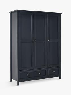 Julian Bowen Maine Triple Wardrobe with 2 Drawers, Anthracite
