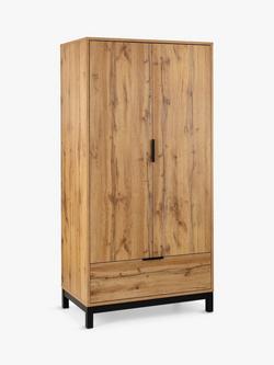 Julian Bowen Bali Double Wardrobe with 1 Drawer, Oak, Oak