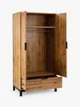 Julian Bowen Bali Double Wardrobe with 1 Drawer, Oak