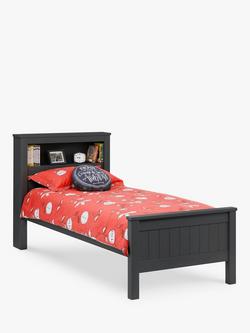 Julian Bowen Maine Bookcase Bed Frame, Single, Anthracite, Anthracite