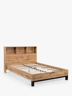 Julian Bowen Bali Bookcase Bed Frame, Double, Oak, Oak