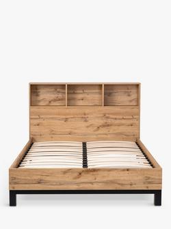 Julian Bowen Bali Bookcase Bed Frame, Double, Oak - view 2, Oak