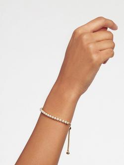 Ted Baker Perrmel Pearl Adjustable Tennis Bracelet, Gold/Pearl - view 2, Gold/Pearl