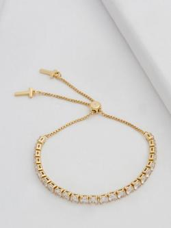 Ted Baker Melrah Crystal Adjustable Tennis Bracelet - view 2, Gold/Clear