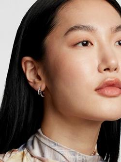 Ted Baker Helias Crystal Double Hoop Earrings - view 2, Silver