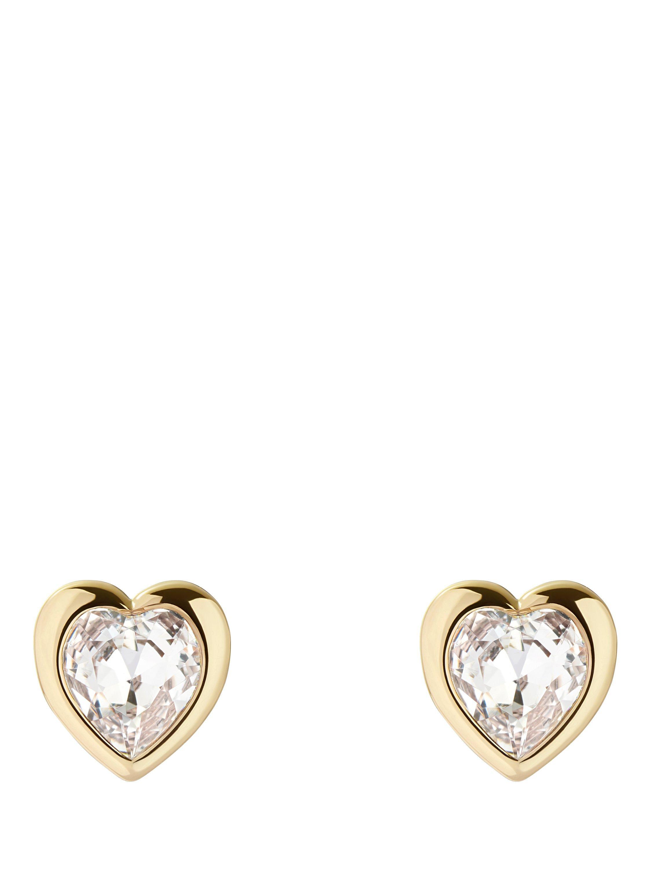 Ted Baker Han Crystal Heart Stud Earrings, Gold