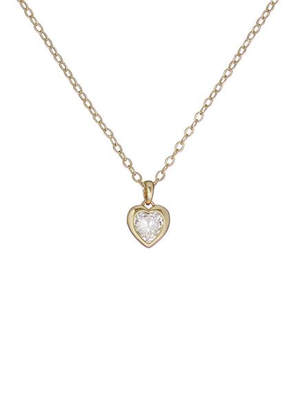 Ted Baker Hannela Crystal Heart Pendant Necklace, Gold Tone, Clear Cry