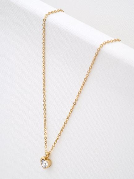 Ted Baker Hannela Crystal Heart Pendant Necklace - view 2, Gold Tone, Clear Cry