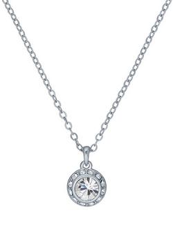 Ted Baker Soltell Solitaire Sparkle Crystal Pendant Necklace, Silver/Clear