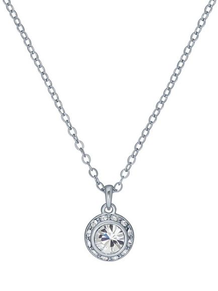 Ted Baker Soltell Solitaire Sparkle Crystal Pendant Necklace, Silver/Clear