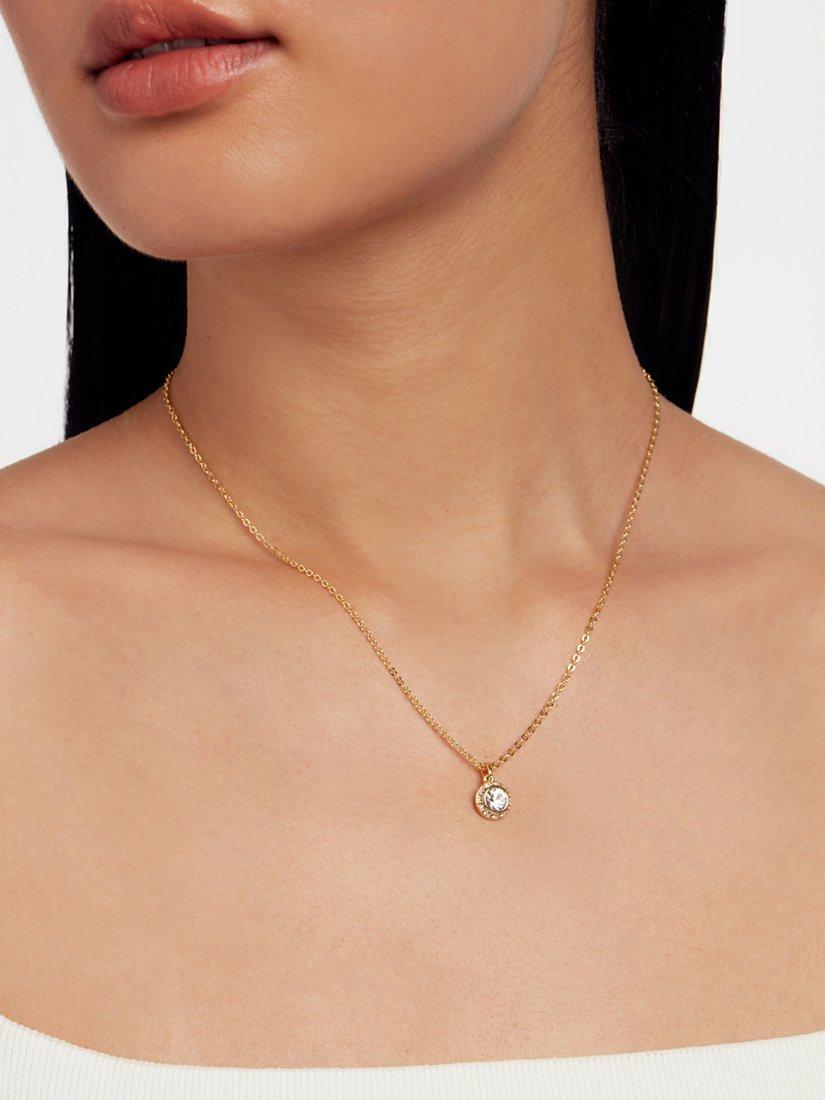 Product image 1 of 3, which shows Ted Baker Soltell Solitaire Sparkle Crystal Pendant Necklace, Gold