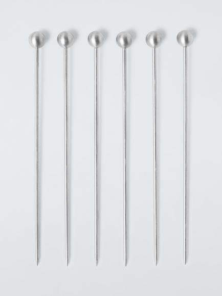 John Lewis Stainless Steel Olive Picks, Set of 6, 