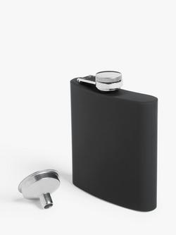 John Lewis Stainless Steel Hip Flask & Funnel - view 2, Black