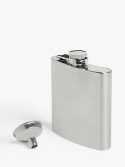 John Lewis Stainless Steel Hip Flask & Funnel - view 2, Silver