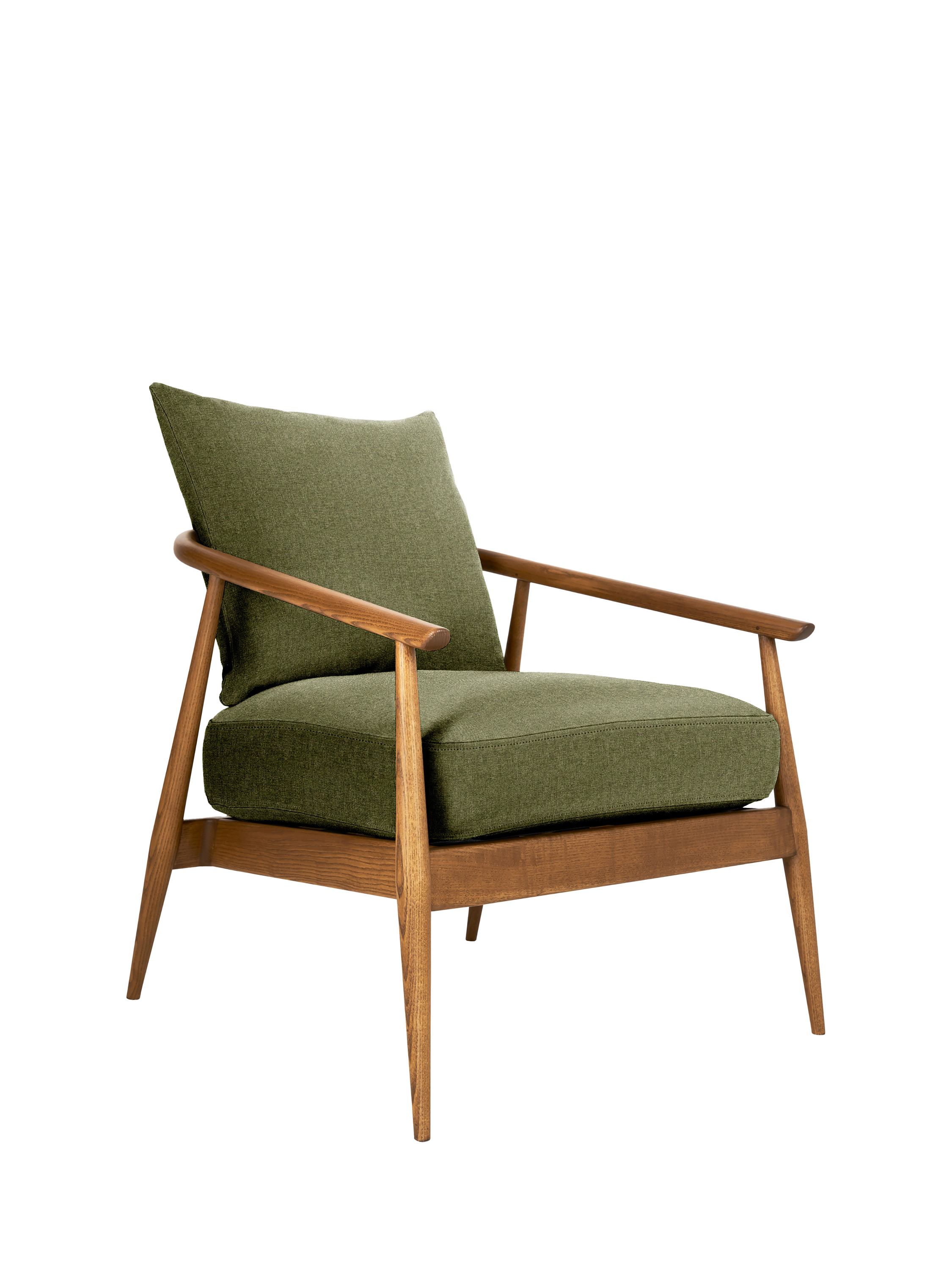 Hazlemere Range, ercol for John Lewis Hazlemere Armchair, Vintage Ash Leg, Moss