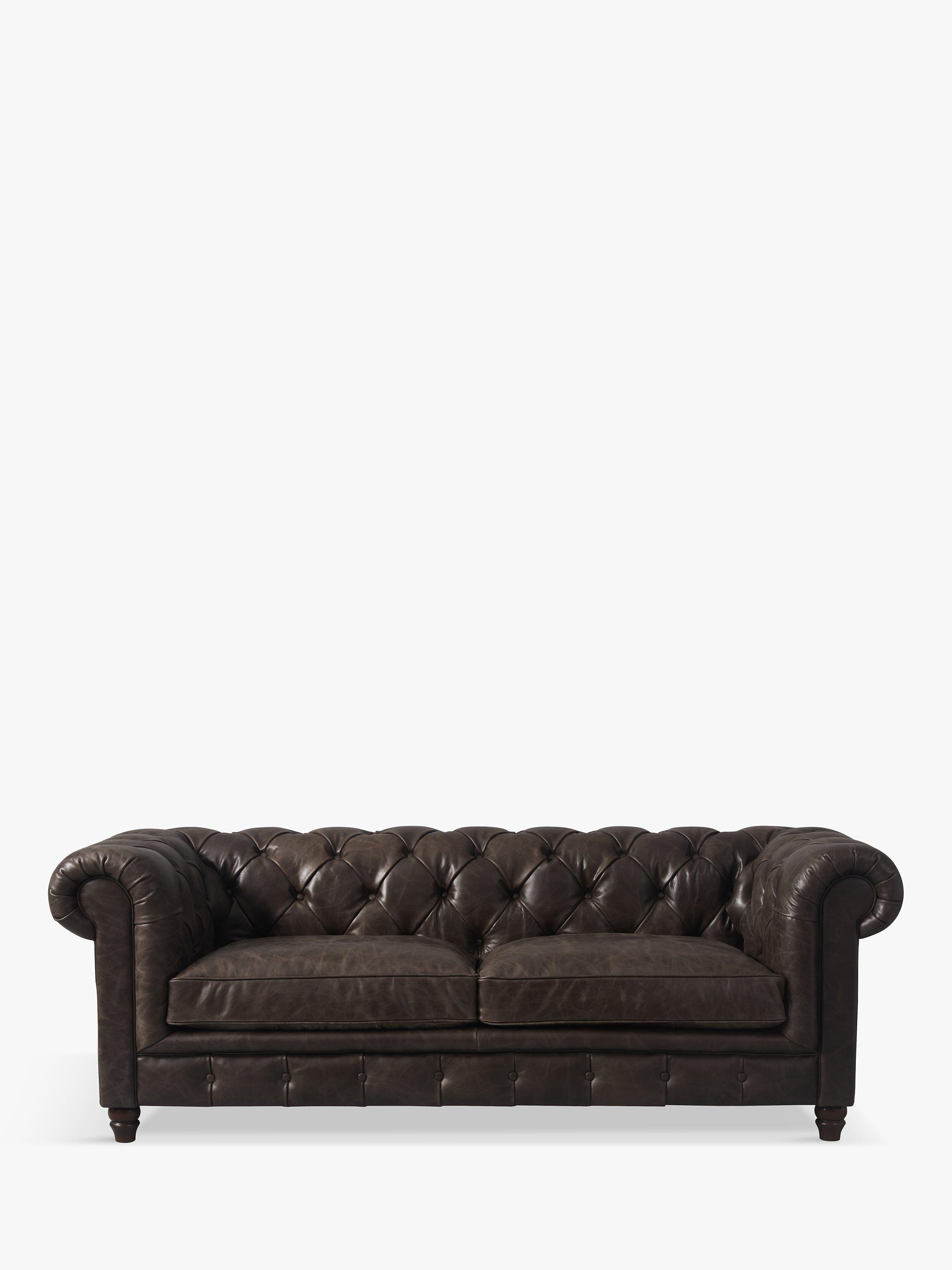 Earle Range, Halo Earle Large 3 Seater Sofa, Dark Leg, Vintage Soft Chocolate