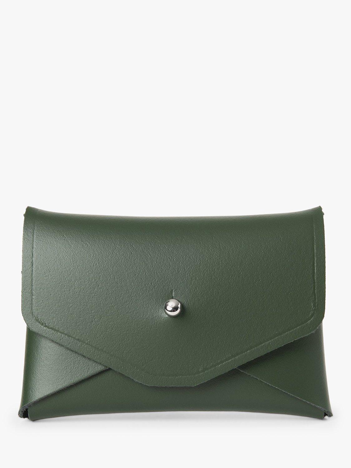 Product image 1 of 5, which shows Cambridge Satchel Mini Leather Purse, Racing Green