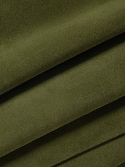 John Lewis Easy Clean Plush Velvet Fabric, Olive Green, Price Band B - view 2, Plush Velvet Vine