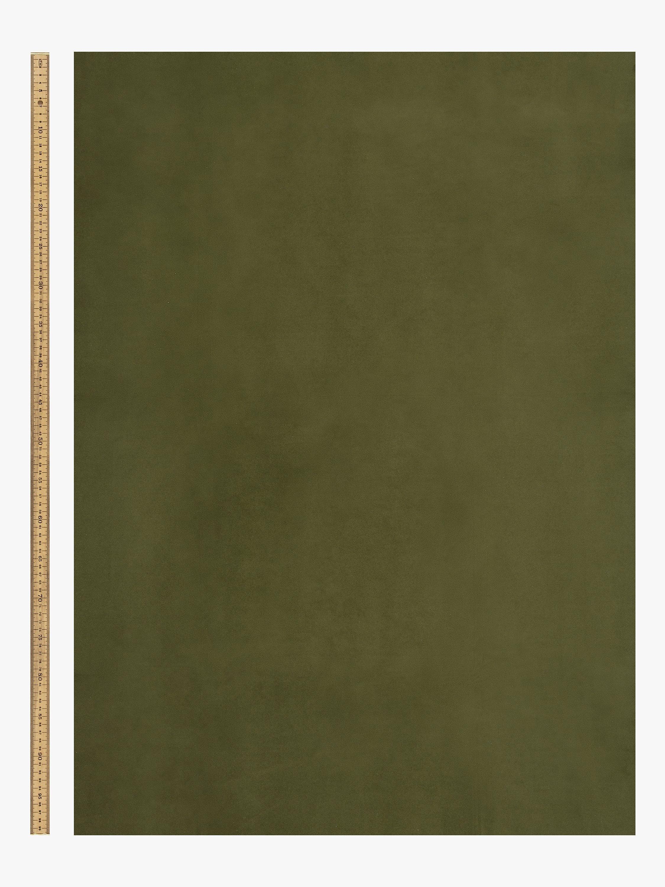 John Lewis Easy Clean Plush Velvet Fabric, Olive Green, Price Band B