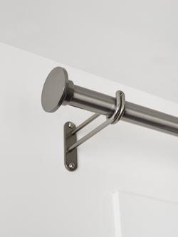 John Lewis Select Classic Eyelet Curtain Pole with Disc Finial, Wall Fix, Dia.25mm - view 2, Polished Clear