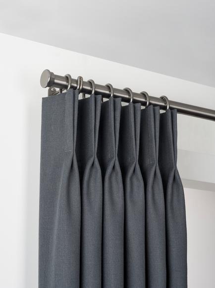 John Lewis Select Classic Curtain Pole with Rings and Stud Finial, Wall Fix, Dia.25mm, Polished Clear
