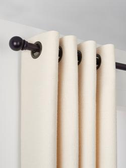 John Lewis Select Classic Eyelet Curtain Pole with Ball Finial, Wall Fix, Dia.25mm, Waxed Matt
