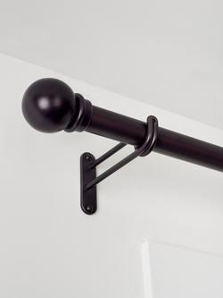 John Lewis Select Classic Eyelet Curtain Pole with Ball Finial, Wall Fix, Dia.25mm - view 2, Waxed Matt