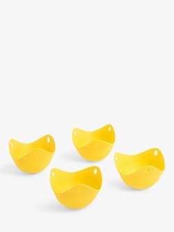 John Lewis Silicone Egg Poachers, Set of 4, Yellow, Yellow