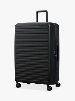 Samsonite Restackd 4-Wheel Spinner 75cm Expandable Large Suitcase, Black