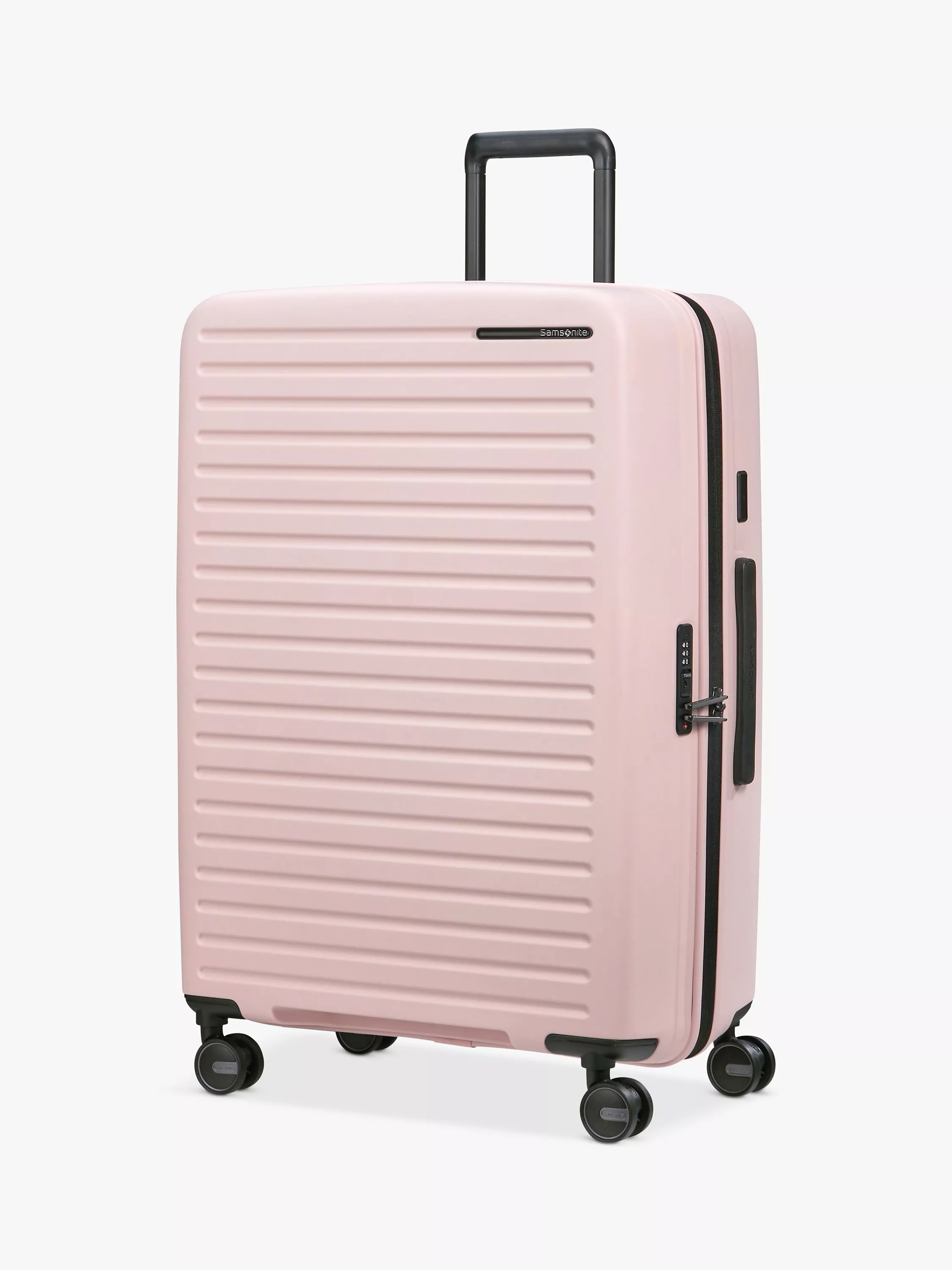 Samsonite Restackd 4 Wheel Spinner 75cm Expandable Large Suitcase Pink