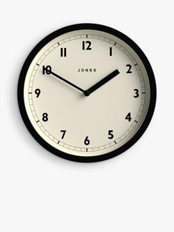 Jones Clocks Twist Round Analogue Wall Clock, 20cm, Black