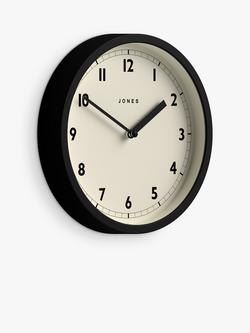 Jones Clocks Twist Round Analogue Wall Clock, 20cm - view 2, Black