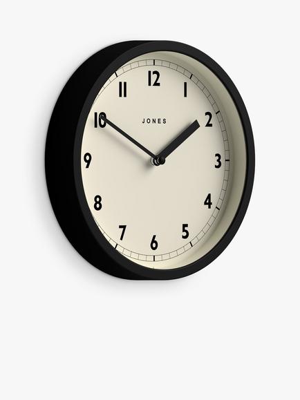 Jones Clocks Twist Round Analogue Wall Clock, 20cm - view 2, Black