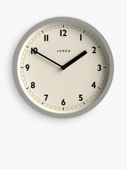Jones Clocks Twist Round Analogue Wall Clock, 20cm, Grey