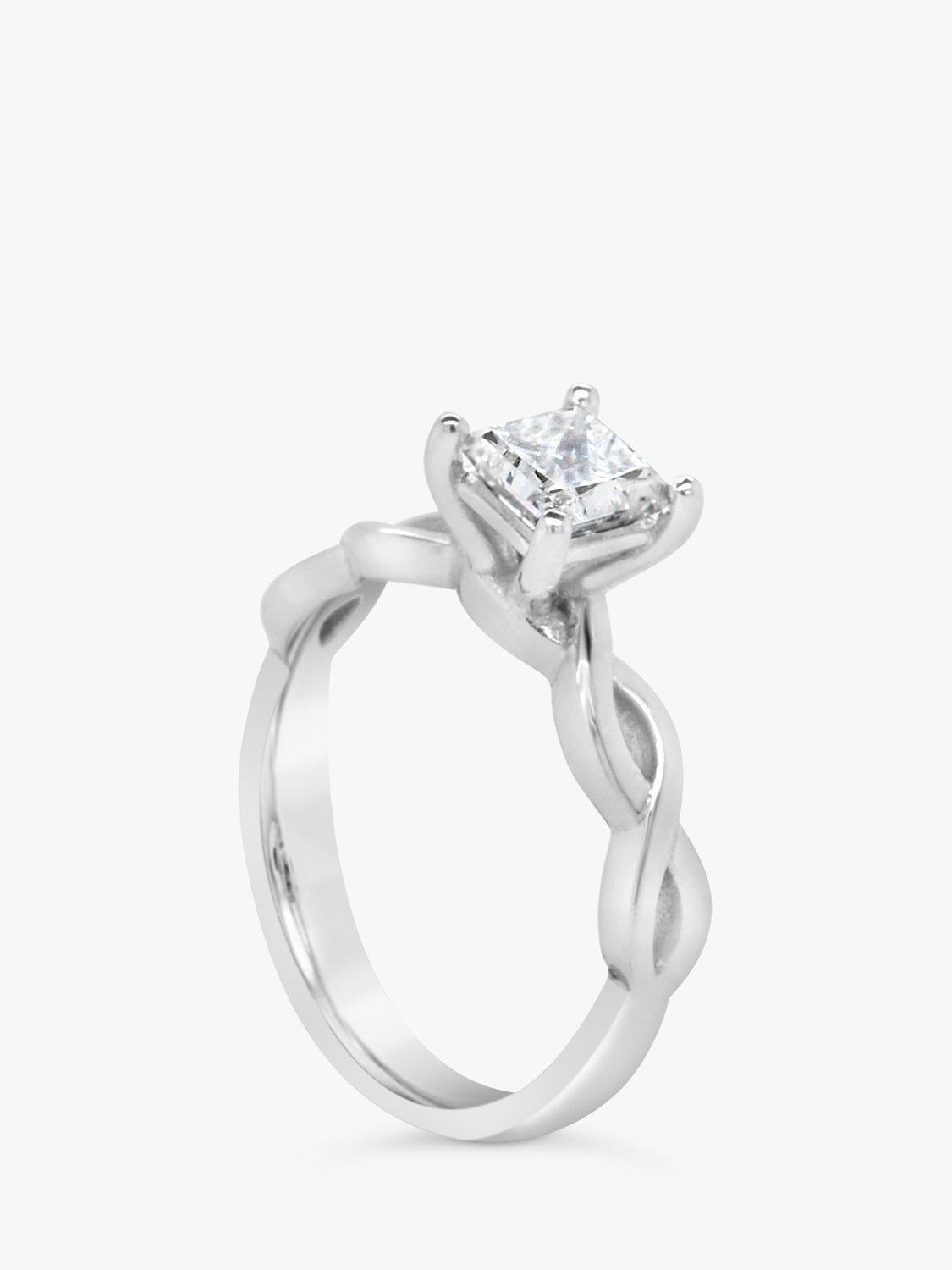 Product image 2 of 6, which shows Milton & Humble Jewellery Pre-Loved Platinum Princess Cut Diamond Twist Ring