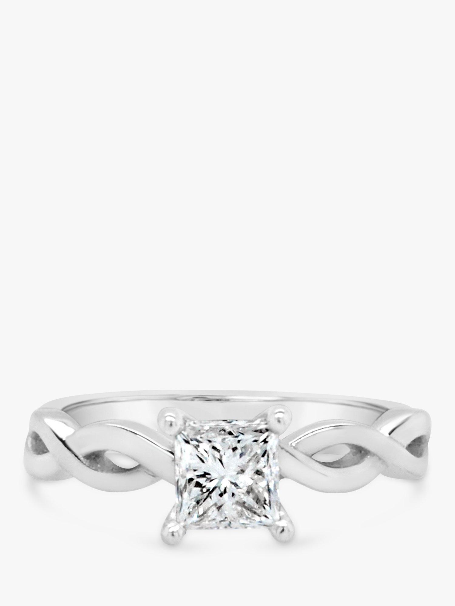 Product image 3 of 6, which shows Milton & Humble Jewellery Pre-Loved Platinum Princess Cut Diamond Twist Ring